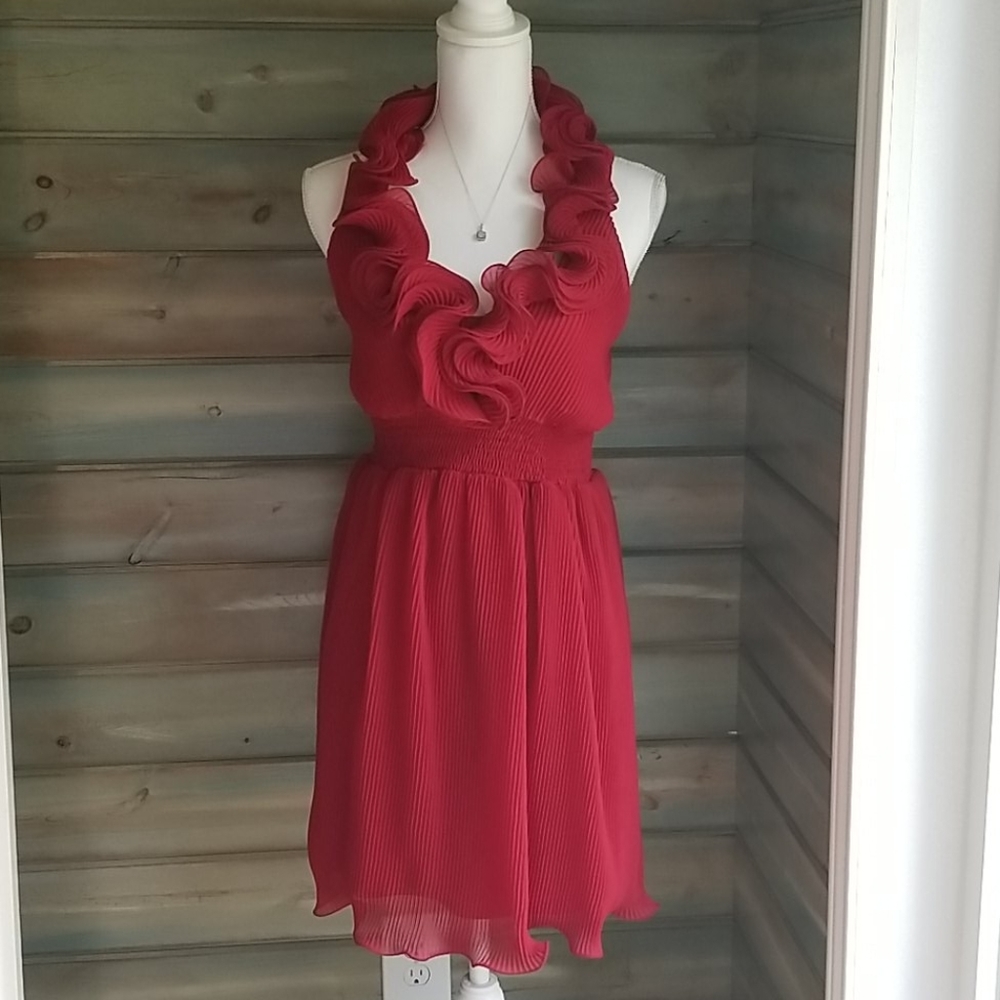 Red midi dress